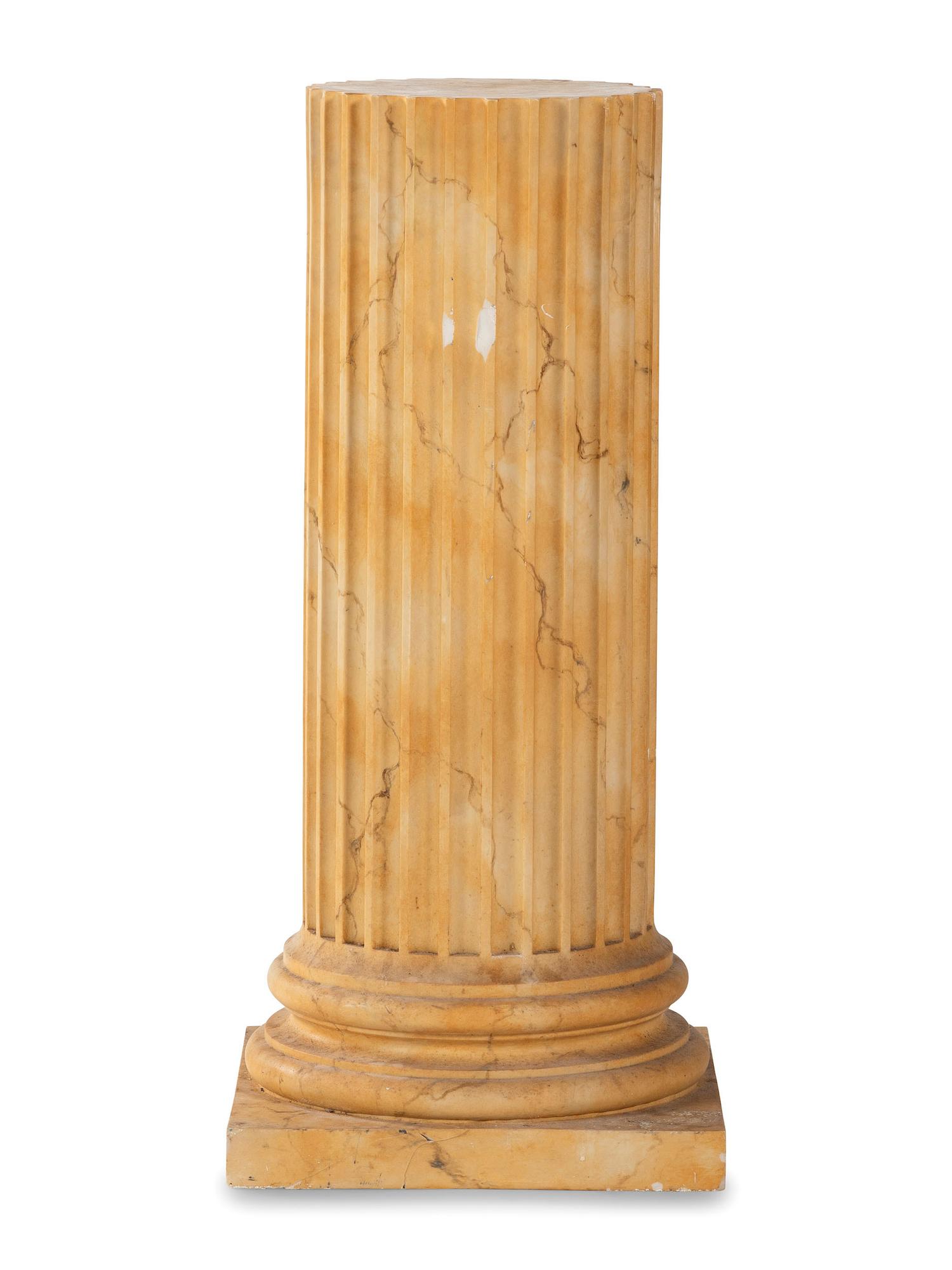A Faux Marble Columnar Pedestal