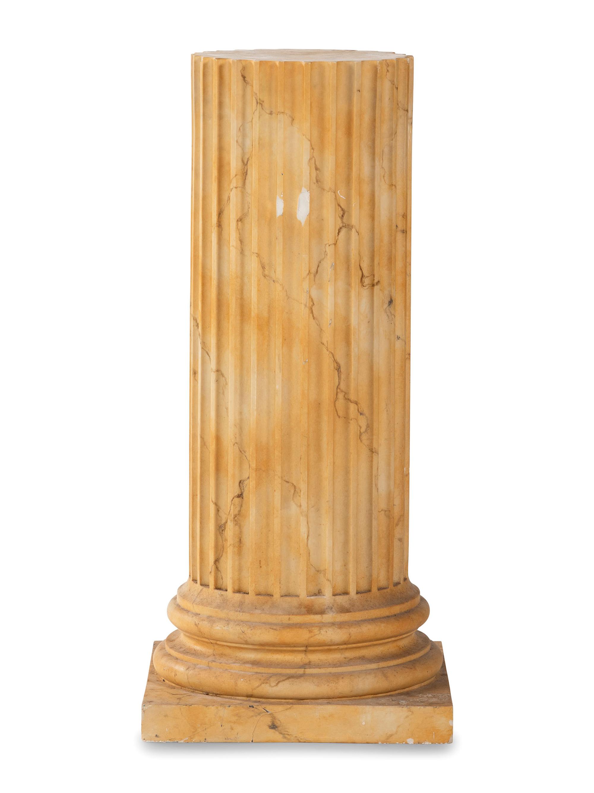 A Faux Marble Columnar Pedestal