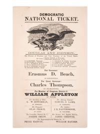 [DOUGLAS, Stephen (1813-1861)]. Democratic National Ticket. [Massachusetts], [1860].