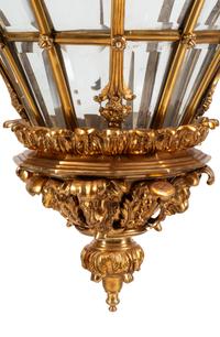 A Pair of Continental Gilt Bronze Hall Lanterns