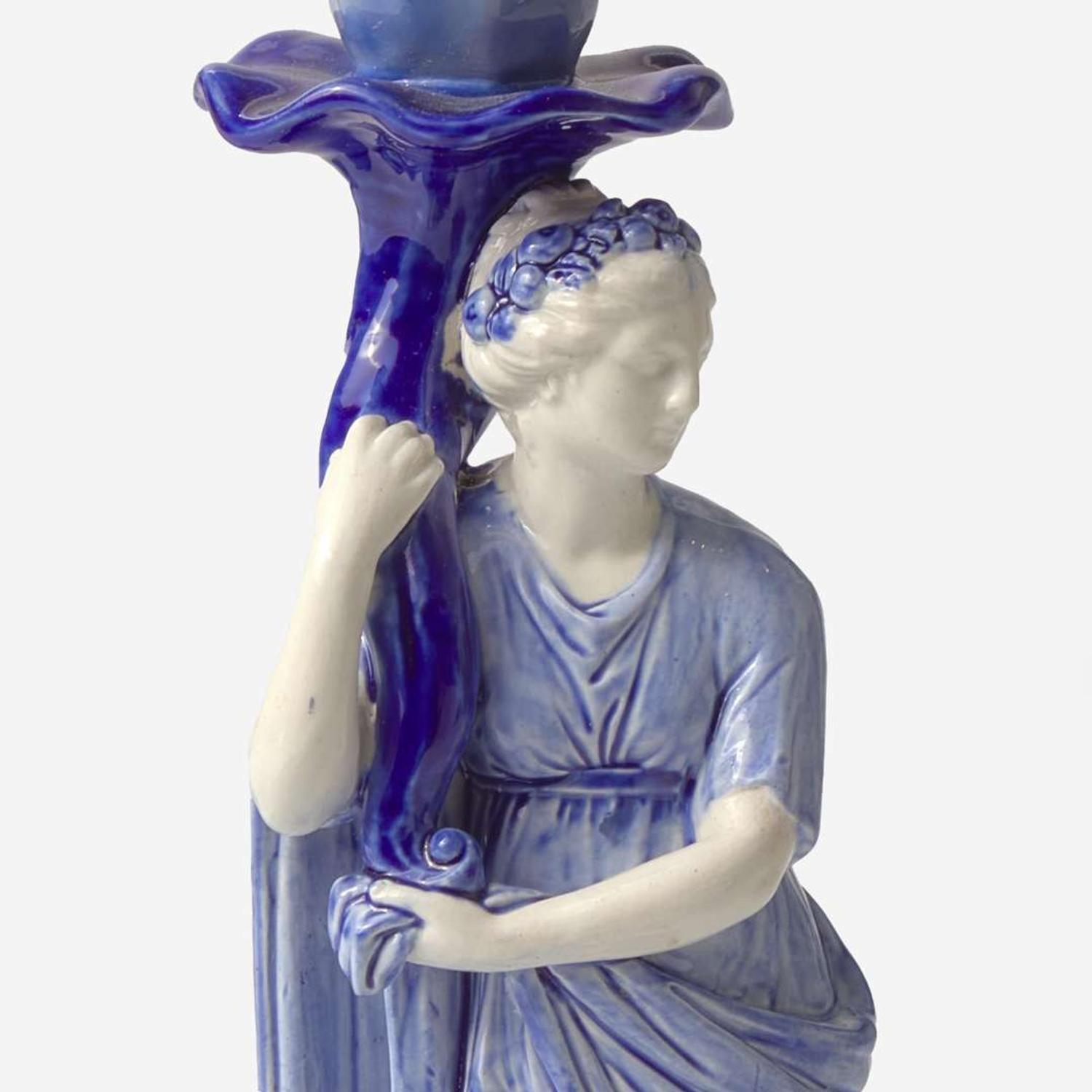 A Pair of Wedgwood Juno and Ceres Candlesticks UK, 1880s