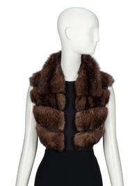 DENNIS BASSO, SABLE FUR CROPPED VEST