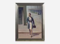 Guy Pène Du Bois (American, 1884-1958) - Woman Crossing the Street