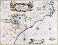 (MAP) JANSSON, JAN. Virginiae Partis Australis, et Floridae Partis Orientalis.... Amsterdam, c. 1644.