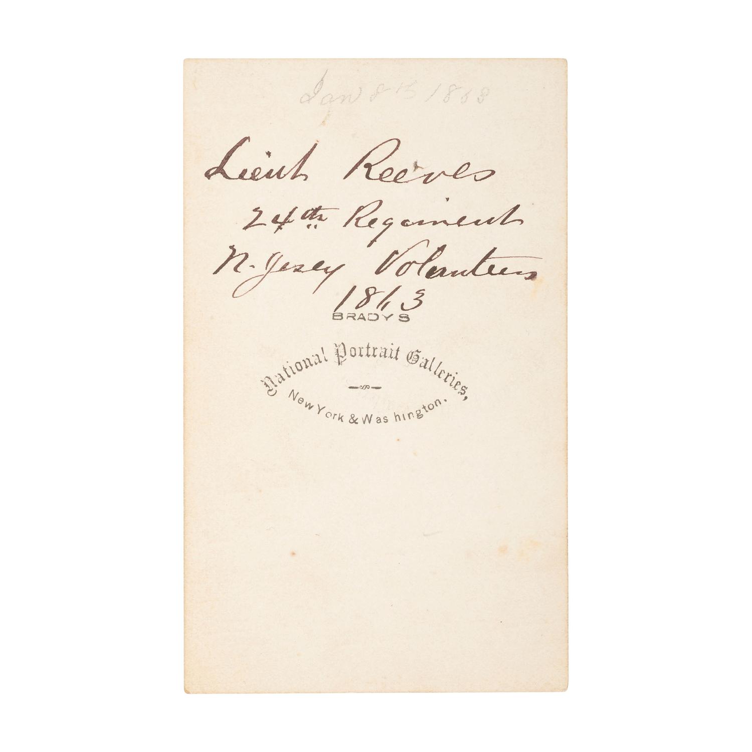 Model 1850 Foot Officers Sword Inscribed to Lt. James Reeves 24th NJ - Wounded at Fredericksburg & Chancellorsville with CDV