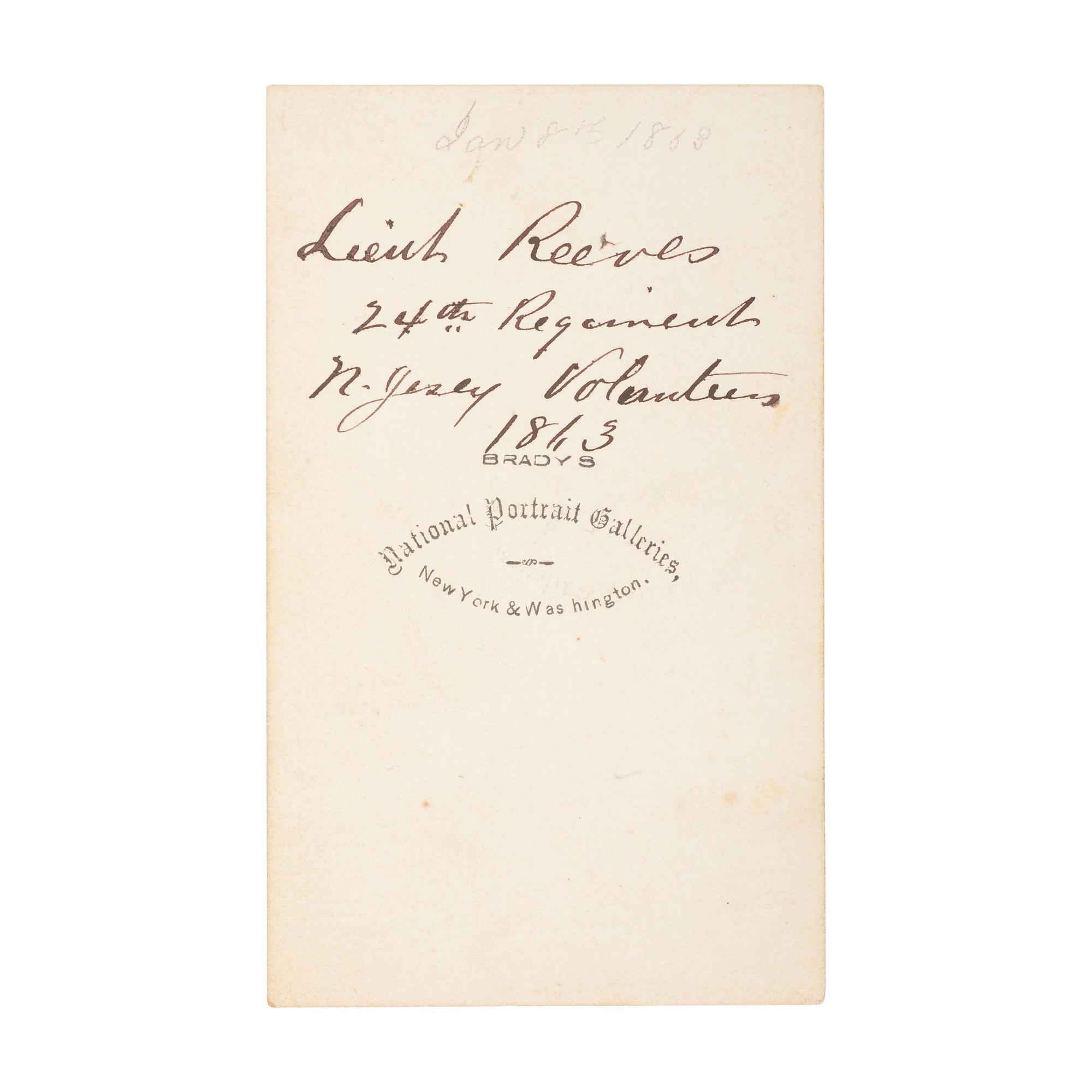 Model 1850 Foot Officers Sword Inscribed to Lt. James Reeves 24th NJ - Wounded at Fredericksburg & Chancellorsville with CDV