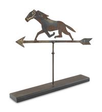 A Cut and Painted Sheet Iron Race Horse Weathervane