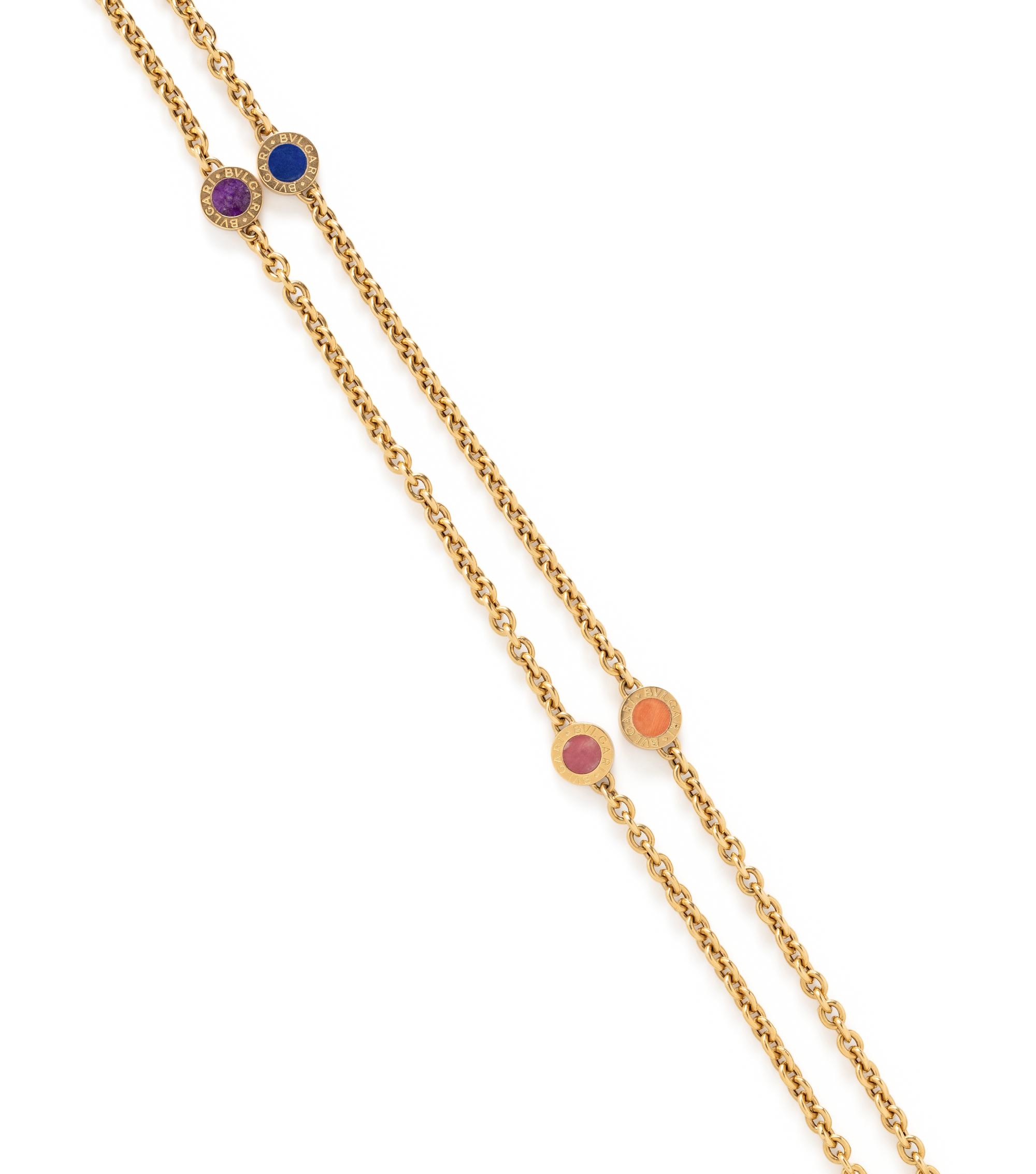 BULGARI, YELLOW GOLD AND MULTIGEM LONGCHAIN NECKLACE