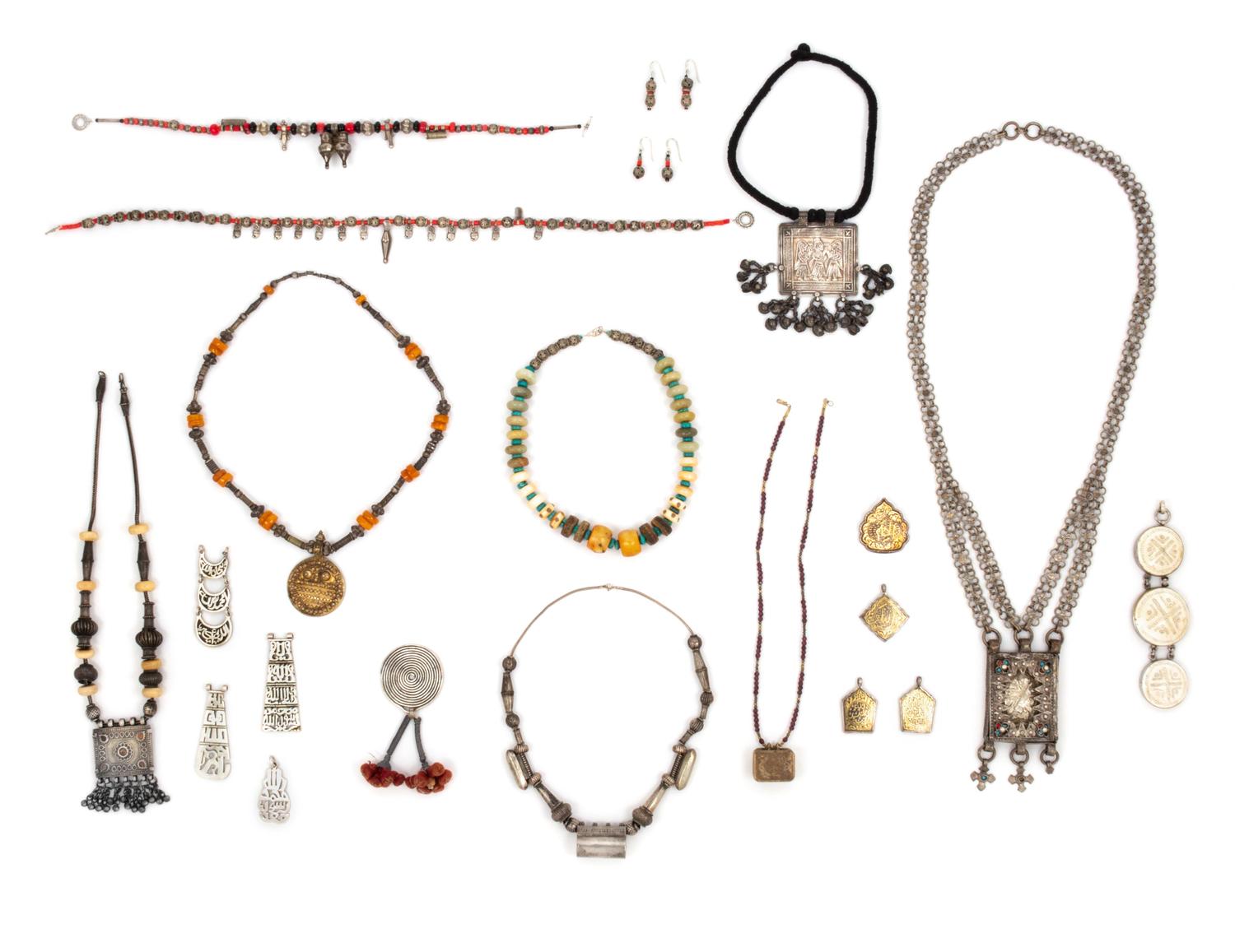 A Collection of Necklaces and Amulets