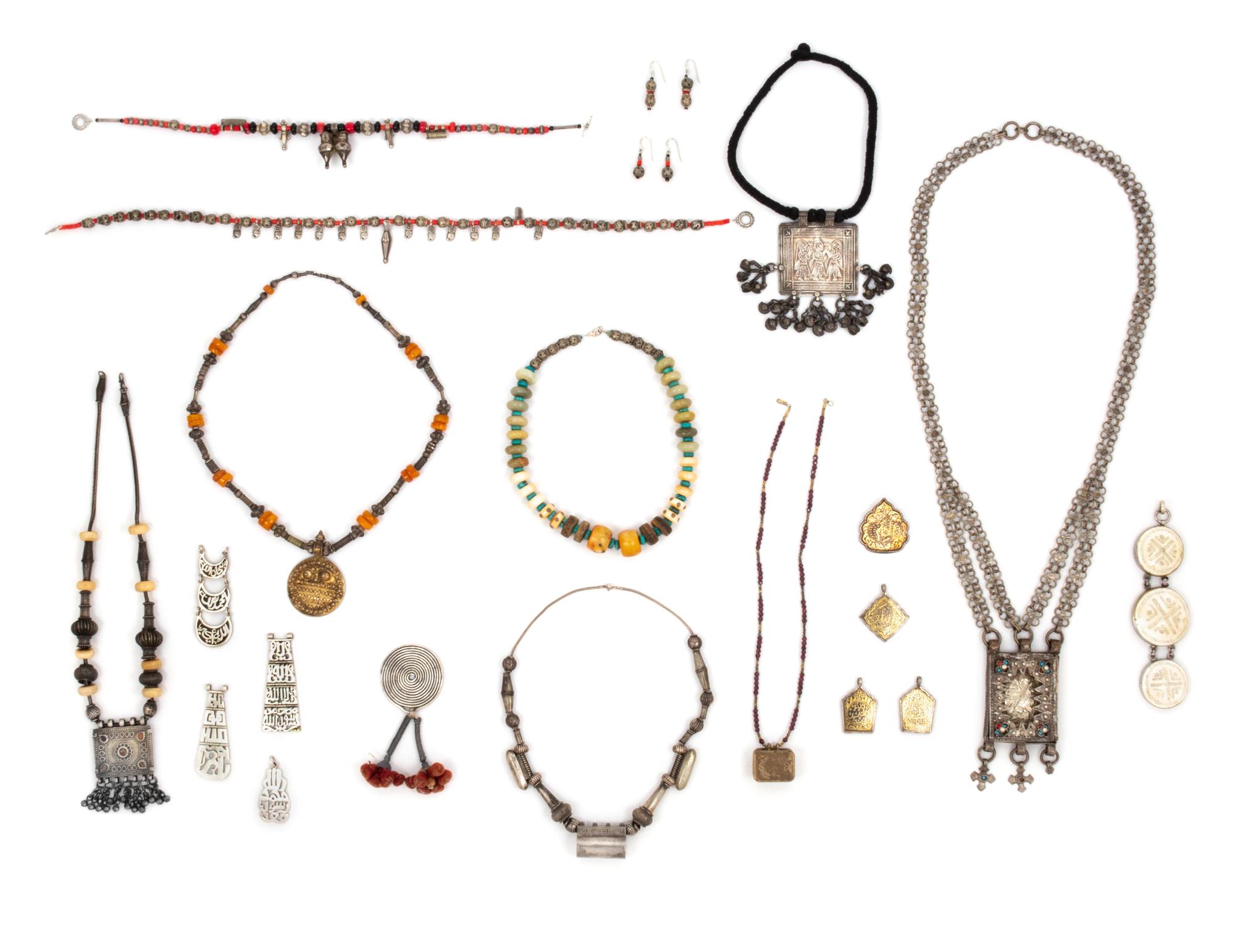 A Collection of Necklaces and Amulets