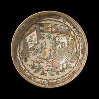 A Fine Japanese Satsuma Type Enameled Pottery Bowl, Meiji Period