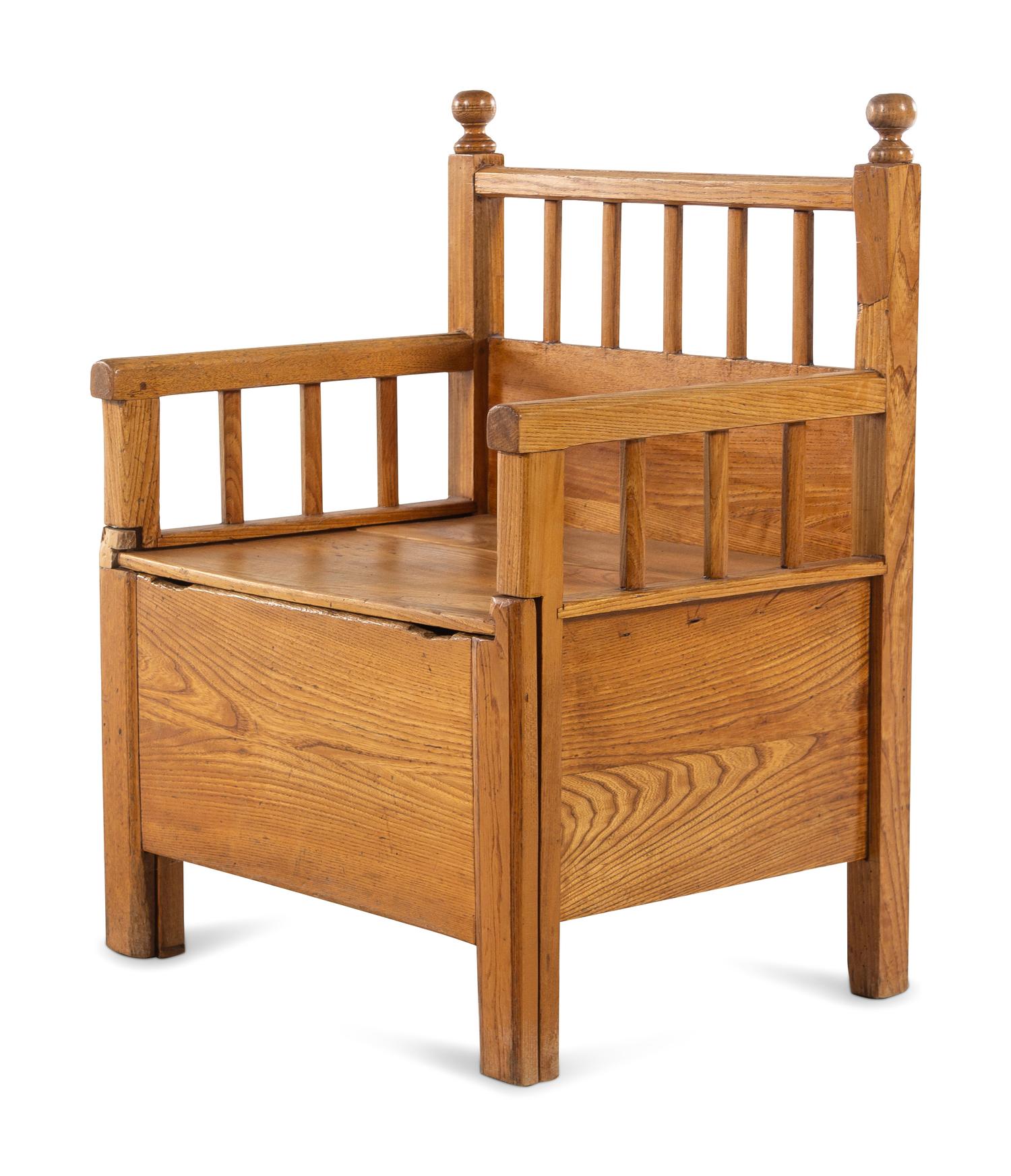 A Scandinavian Pine Metamorphic Child's Chair and Bed