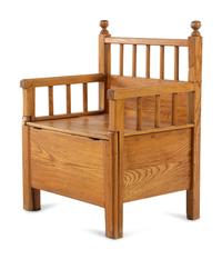 A Scandinavian Pine Metamorphic Child's Chair and Bed