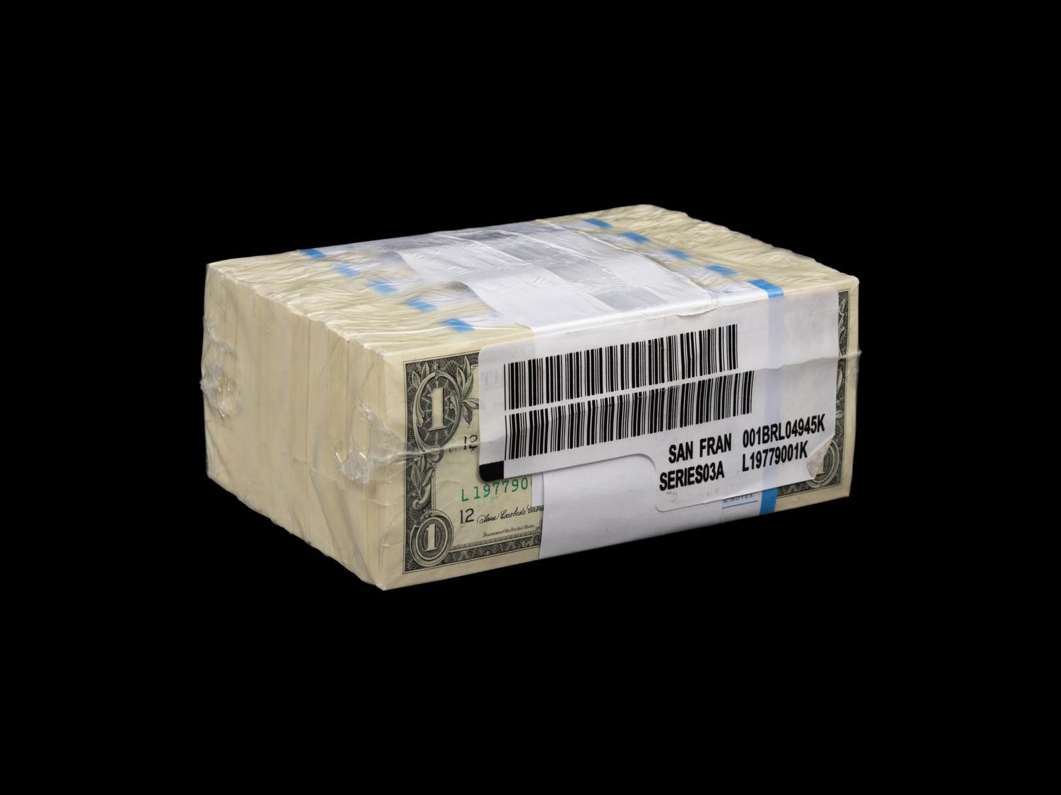 A B.E.P Sealed Series 2003A-L 'Brick' of One-Thousand $1 Federal Reserve Notes