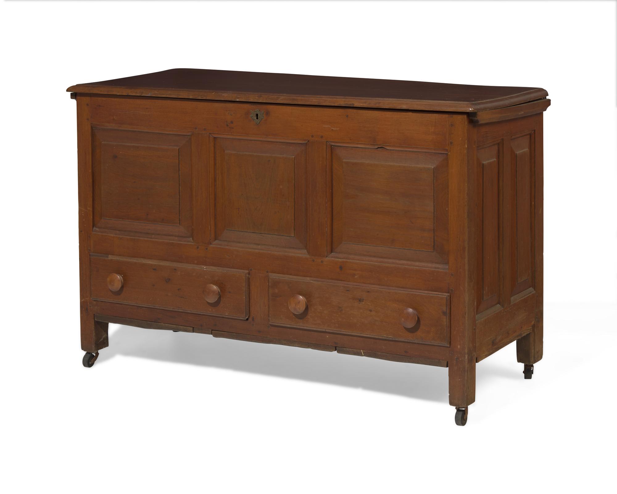 A Queen Anne walnut blanket chest, Philadelphia, PA, circa 1720