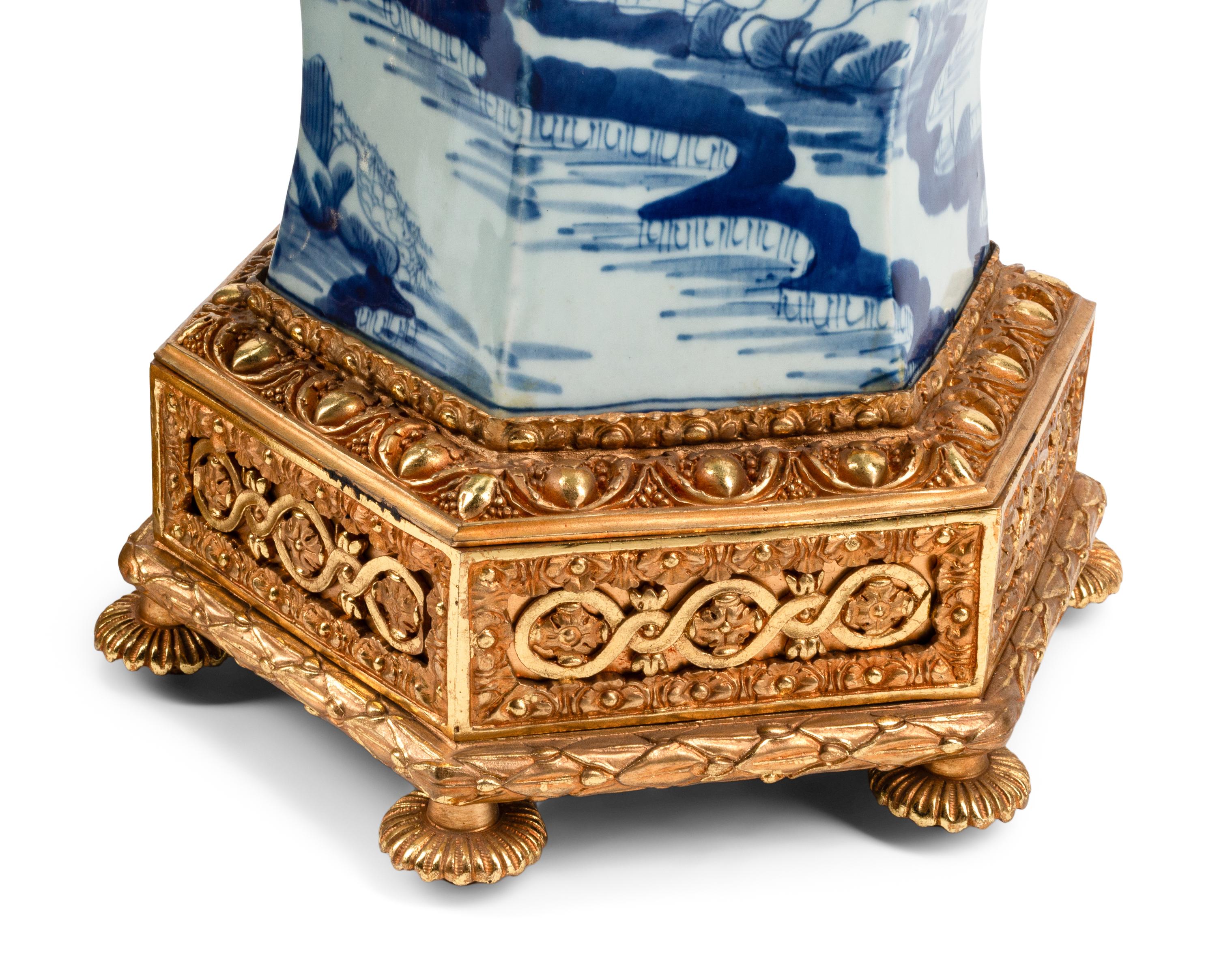A Large Pair of Gilt Bronze Mounted Canton Export Porcelain Covered Vases