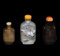 Three Chinese Glass Snuff Bottles
