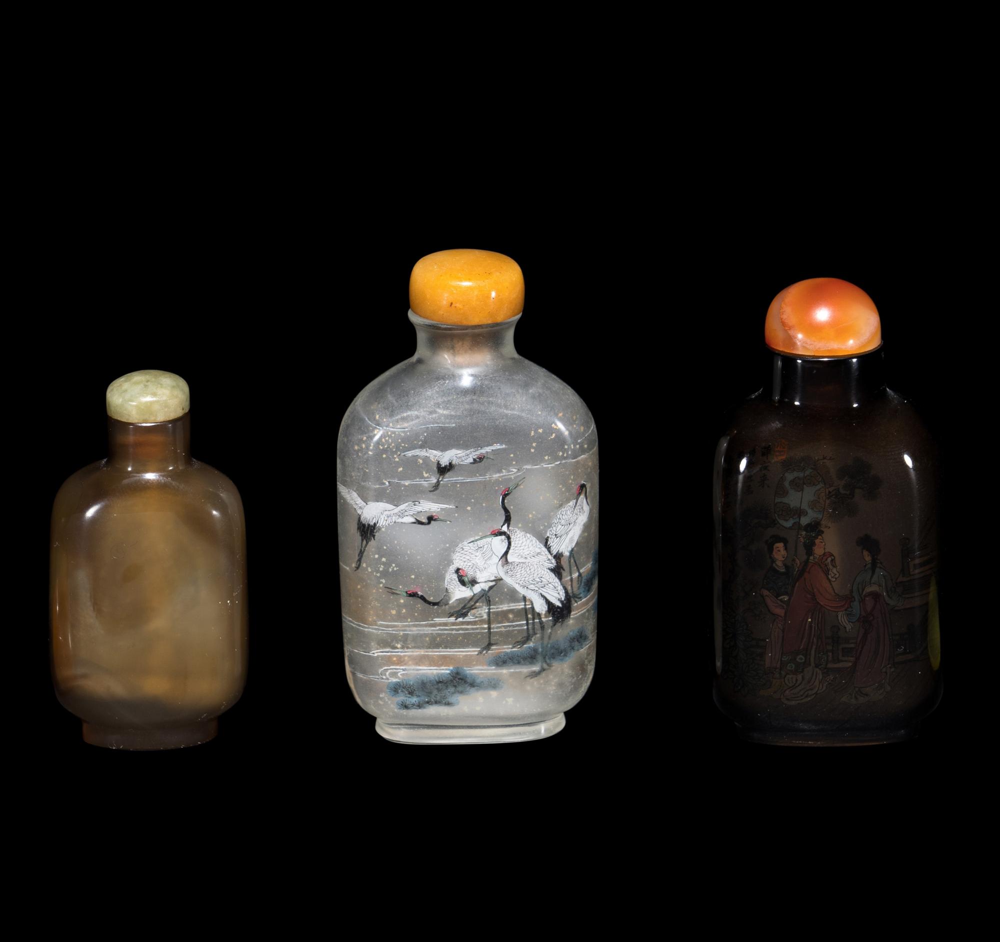 Three Chinese Glass Snuff Bottles