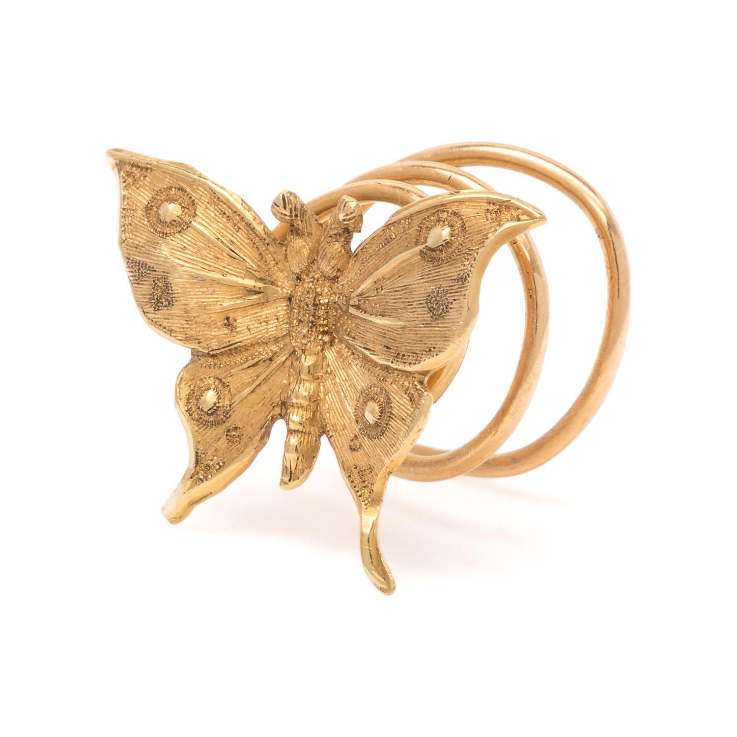 MARIO BUCCELLATI, YELLOW GOLD BUTTERLY PIN