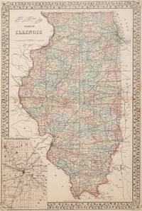 Five Framed Maps Pertaining to Illinois and the Surrounding States