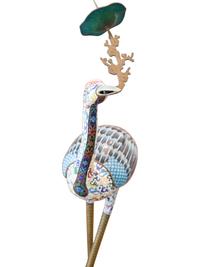 A Pair of Chinese Cloisonné Enamel Cranes
