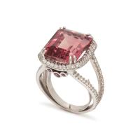 PINK TOURMALINE, PINK SAPPHIRE AND DIAMOND RING