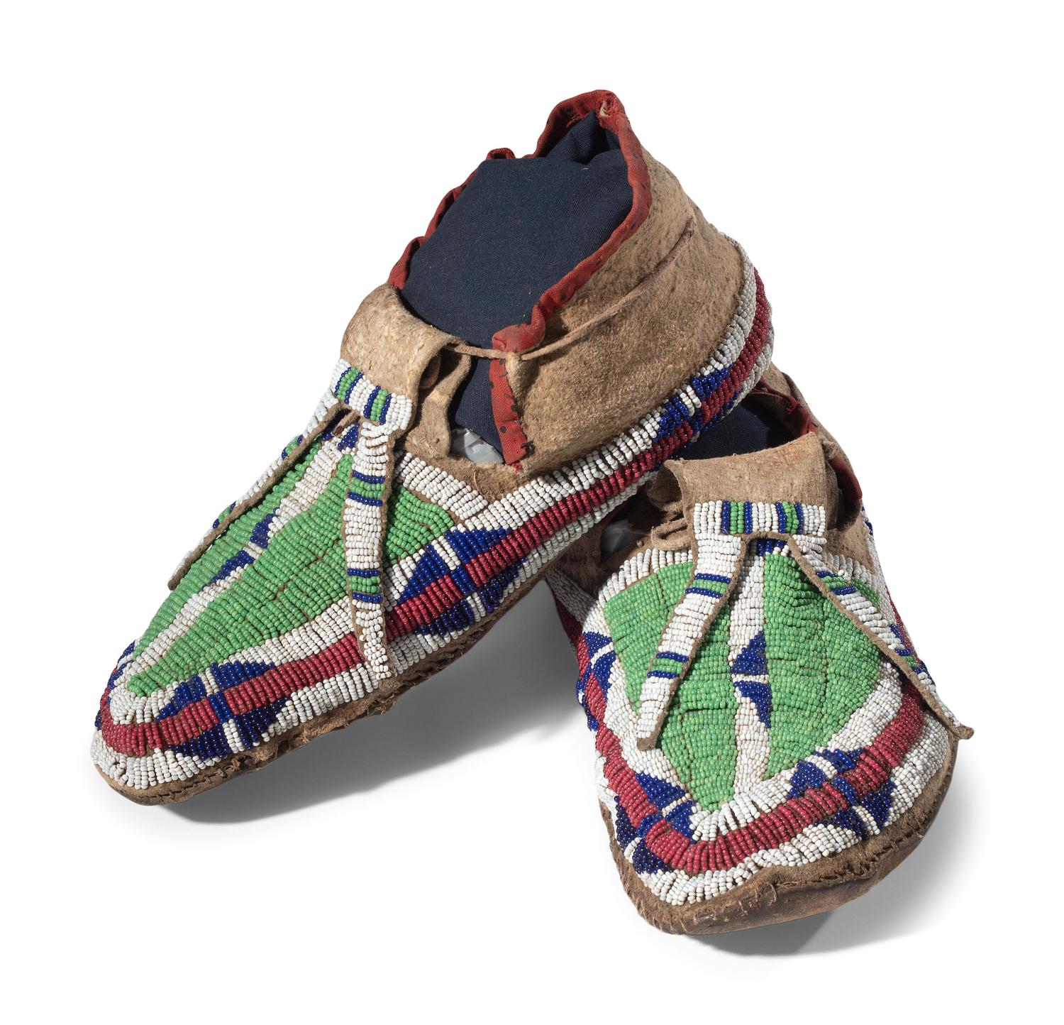 Sioux Beaded Hide Moccasins