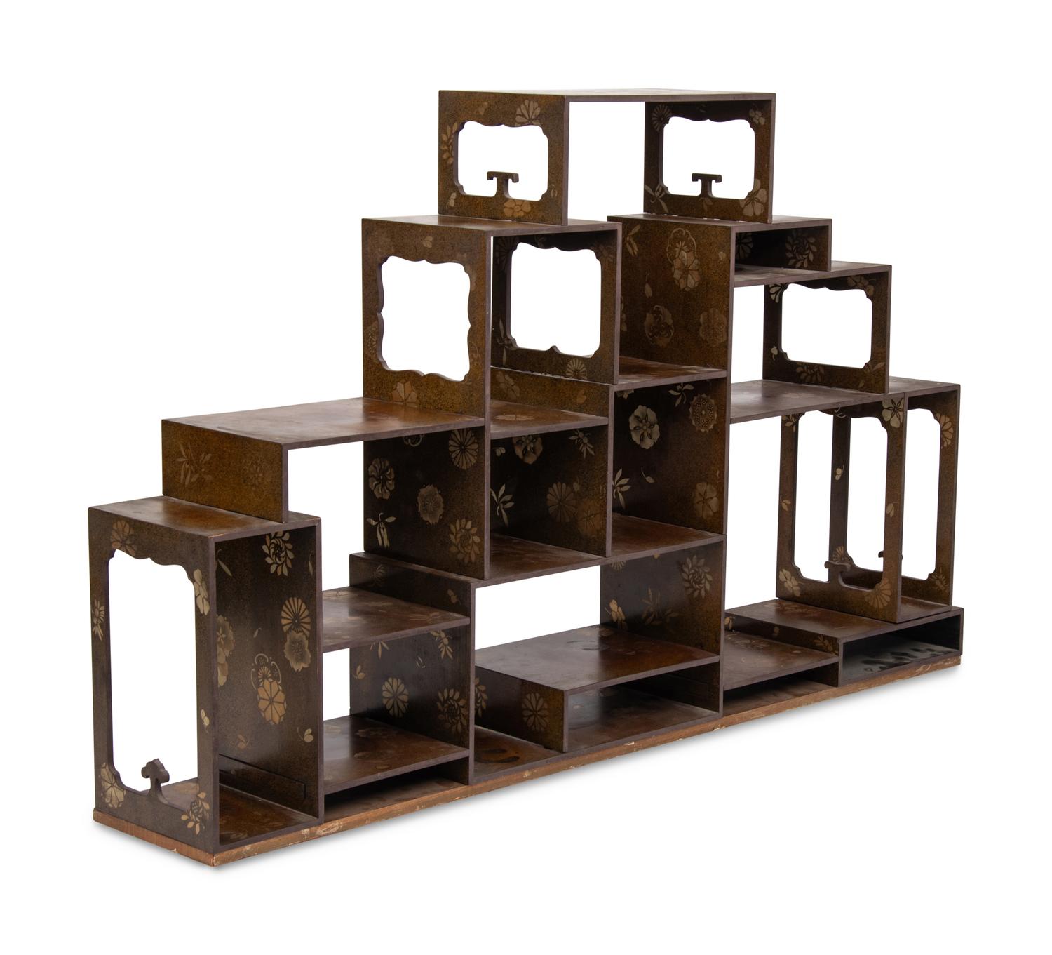 A Japanese Gilt Lacquered Assembled Displaying Shelf, 20th Century