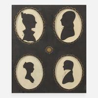 A group of six silhouetted portraits first half 19th century