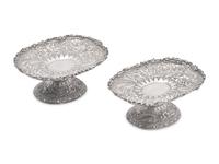 A Pair of Sterling Silver Floral Repousse Tazzas, Tiffany & Co., New York, NY, Circa 1880