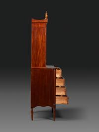A Federal Mahogany and Figured Maple Secretary Bookcase