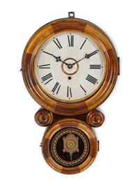 A William Gilbert Églomisé Decorated Wall Clock