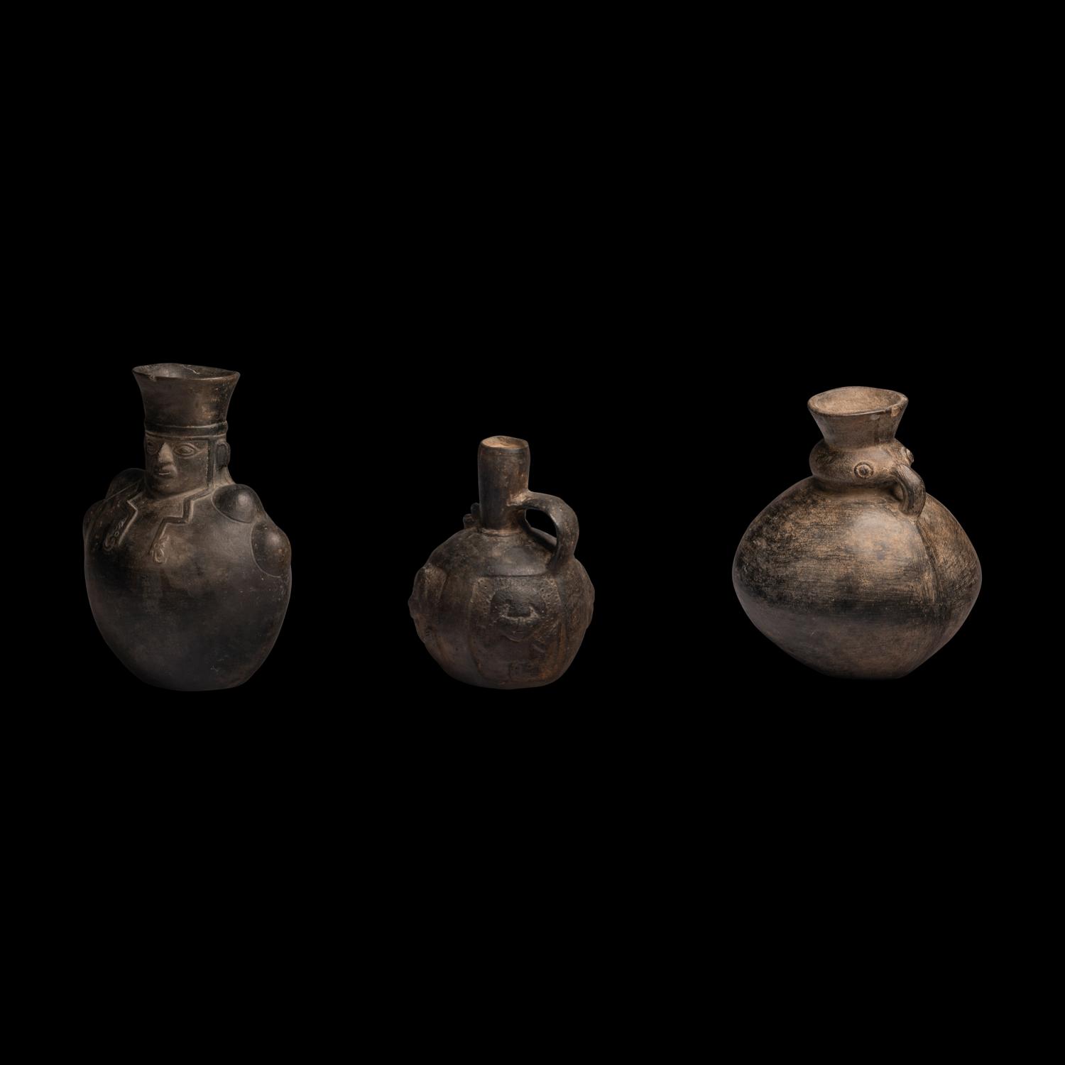 Three Chimu Blackware Vessels