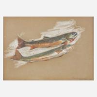Frank Earle Schoonover (American, 1877-1972) Two Trouts