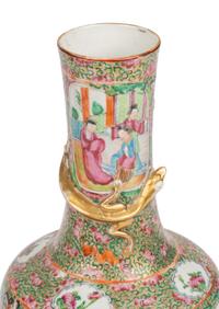 A Pair of Chinese Export Rose Medallion Vases