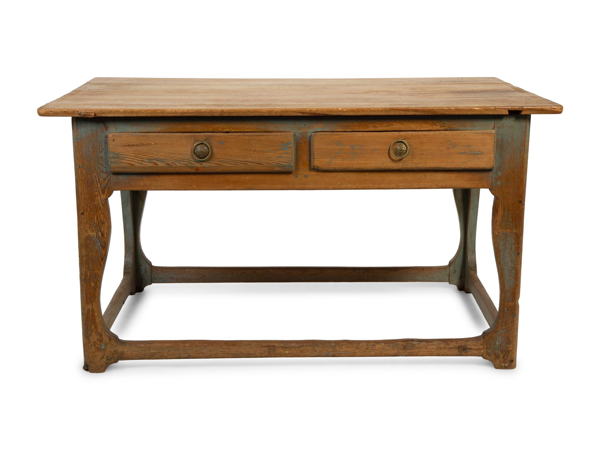 A Swedish Painted Pine Farmhouse Table — 19TH CENTURY