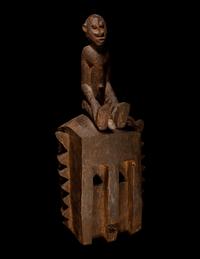 Two Dogon Wood Masks with Figures
