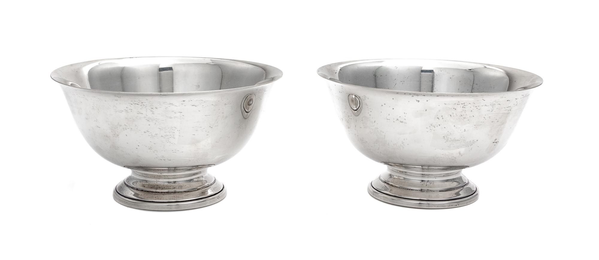 A Pair of American Silver Revere Bowls