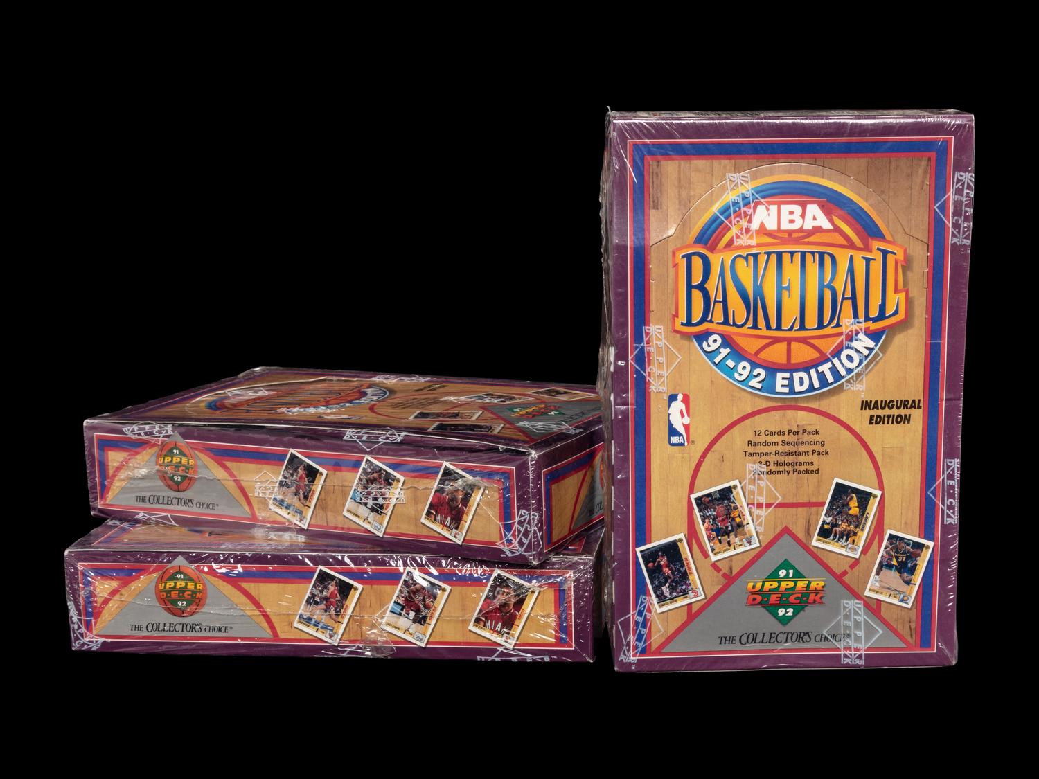 A Collection of Unopened 1991-92 Upper Deck Basketball Card Vending Boxes (x3)