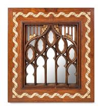 A Gothic Revival Bone Inlaid Mirror