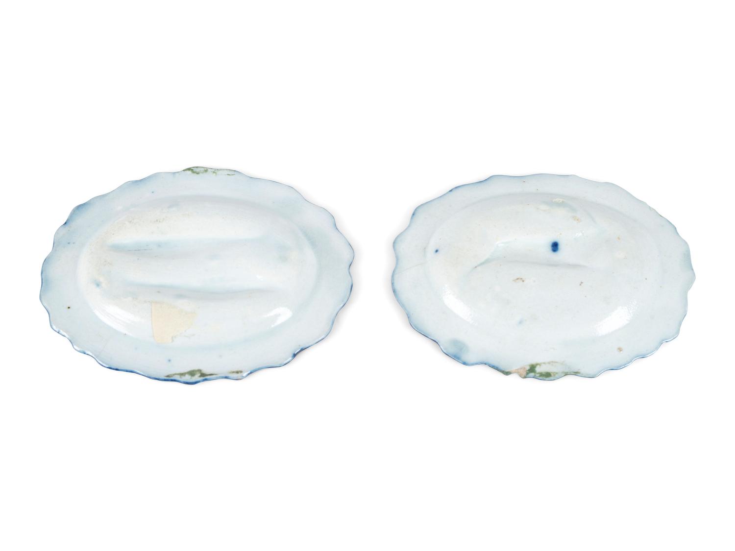Two English Molded Fauna Dishes