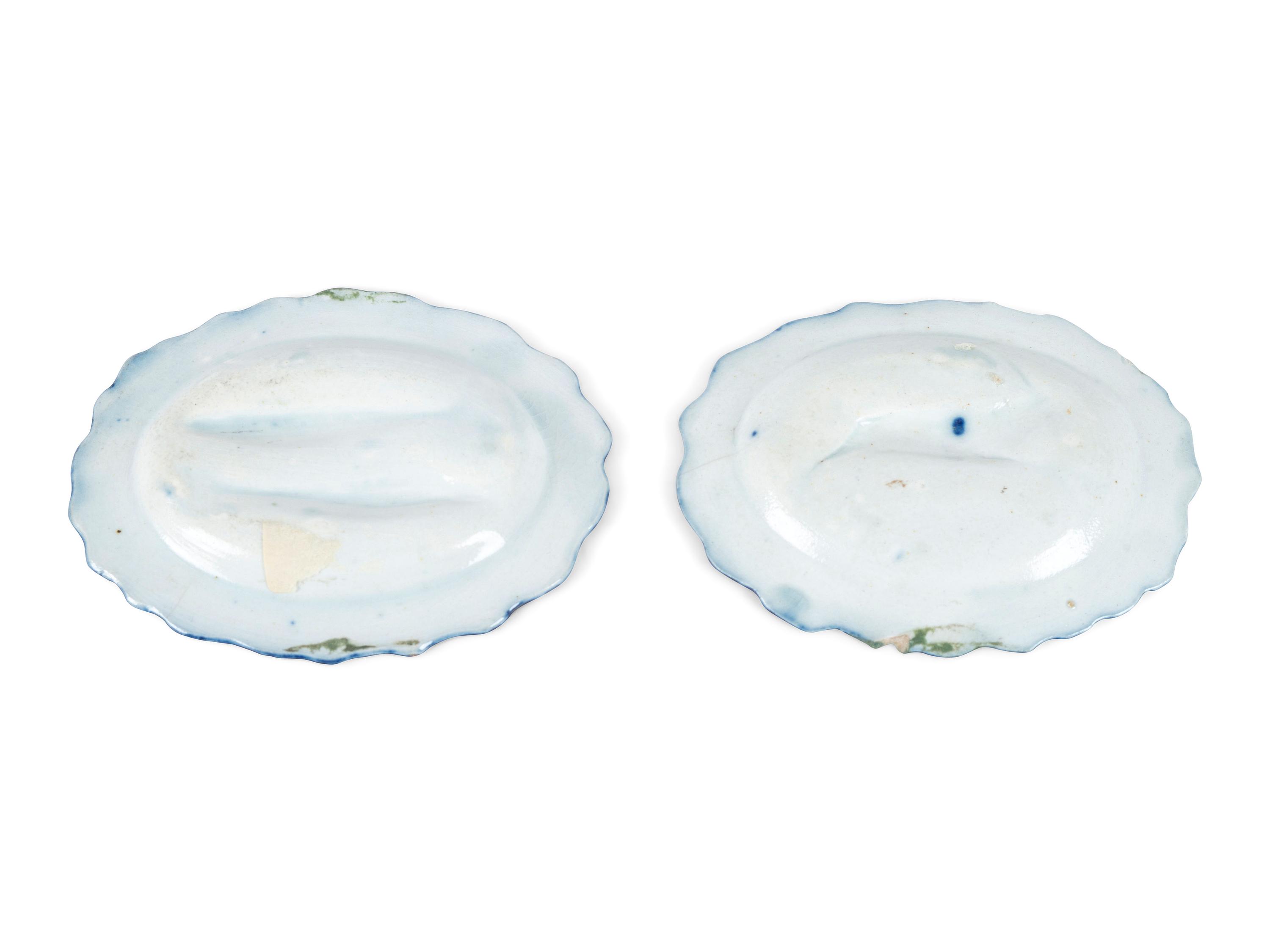 Two English Molded Fauna Dishes