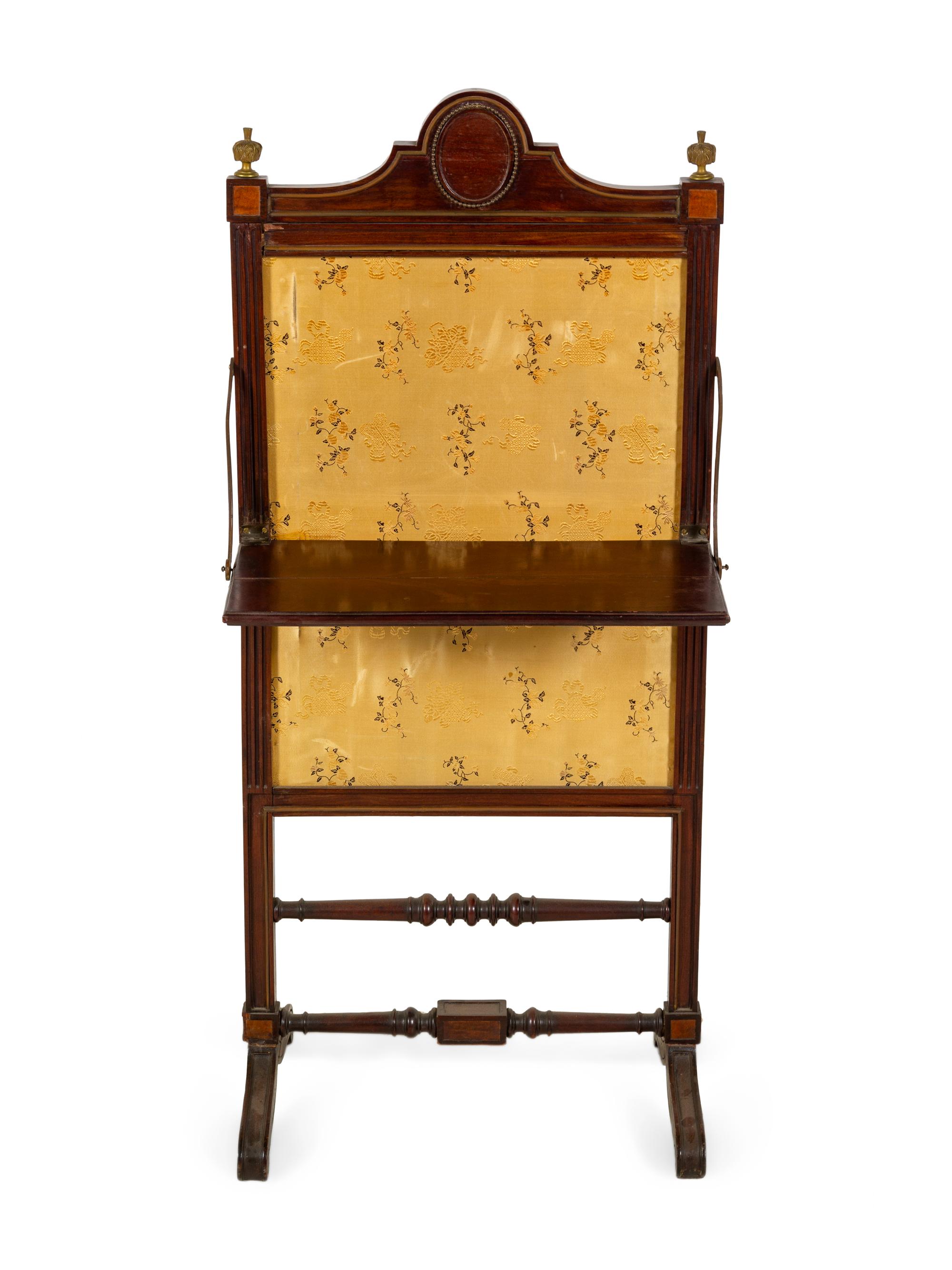 An English Mahogany Fire Screen — 19th Century