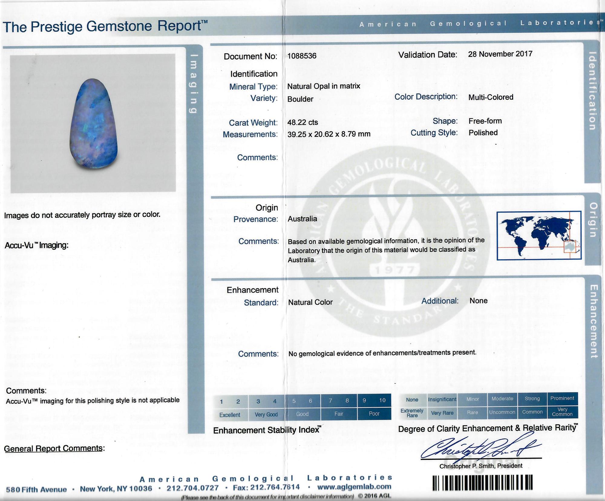 48.22 CARAT FREEFORM BOULDER OPAL