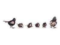 Six Italian Silver Birds