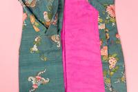 A Jade Green Ground Kesi Silk Lady's Robe, Cheongsam