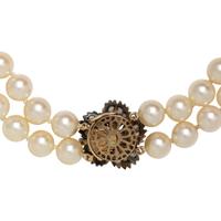 CULTURED PEARL AND DIAMOND NECKLACE
