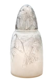 A Rene Lalique Molded and Opalescent Glass Papillon Perfume Burner Height 7 3/8 inches. — 20TH CENTURY