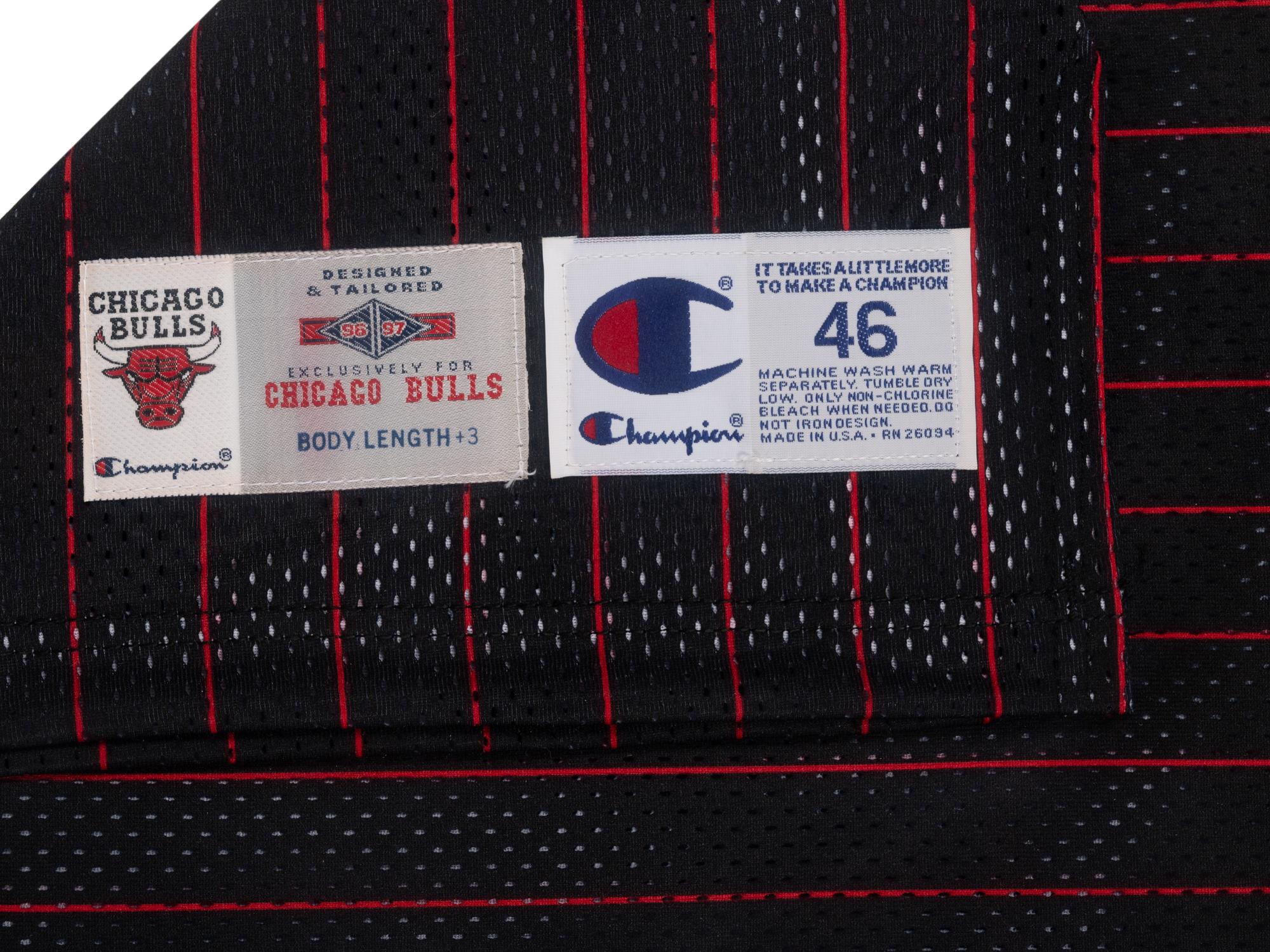 A Michael Jordan Signed Autograph 1996-97 Chicago Bulls Champion Pro Cut Basketball Jersey (Upper Deck Authenticated),