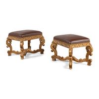 A Pair of Régence Style Giltwood Stools